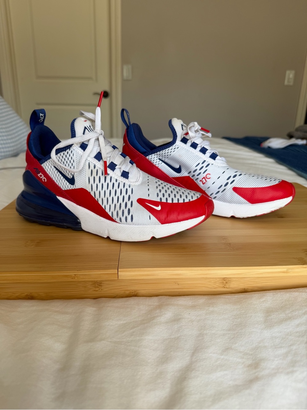 Nike Air Max 270 Sneakers - White/Red/Navy Blue